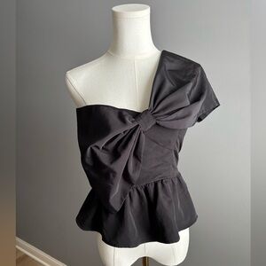 Express One Shoulder Bow Top
